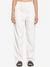 The Row Sharka Straight-leg Cotton-blend Trousers In White