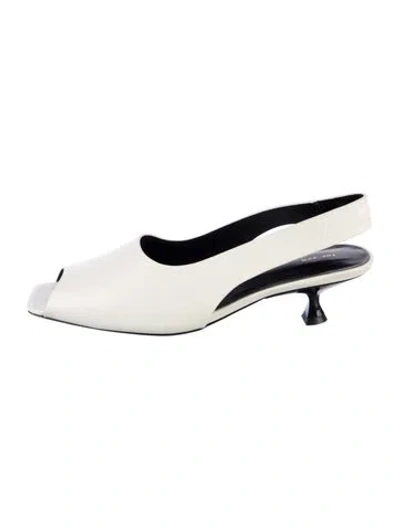Pre-owned The Row Sharp Leather Slingback Pumps In White