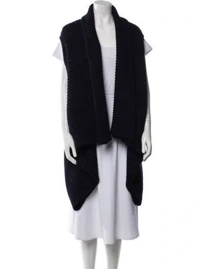 Pre-owned The Row Shawl Collar Virgin Wool Sweater In Blue