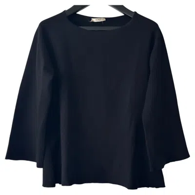 Pre-owned The Row Shayna Black Wool Viscose Sweatshirt Top Size Xs Oversized Flare Sleeves