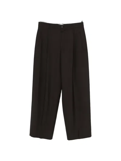 The Row Sheep Wool Pleated Trousers In Brown