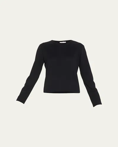 The Row Sherman Cotton Jersey Long-sleeve T-shirt In Black