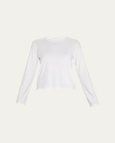 The Row Sherman Cotton Jersey Long-sleeve T-shirt In White