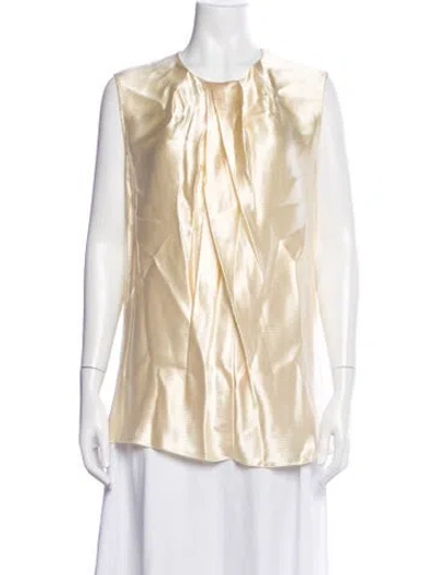 Pre-owned The Row Shira Top Crew Neck Top In Neutrals