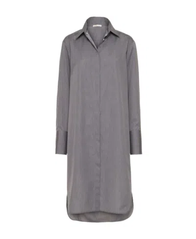 The Row Shirt Dress In Gray