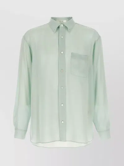 The Row Shirt With Button-down Collar And Pocket In Green