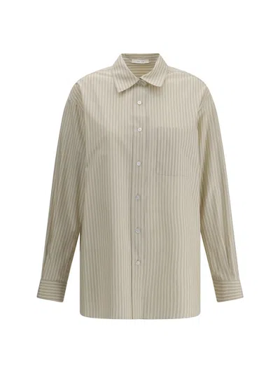 The Row Striped Nesson Shirt In Gray