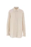 The Row Pocketed Striped Long Sleeve Shirt In Neutral