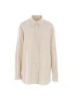 The Row Pocketed Striped Long Sleeve Shirt In Neutral