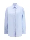 The Row Metis Cotton Poplin Shirt In Blue