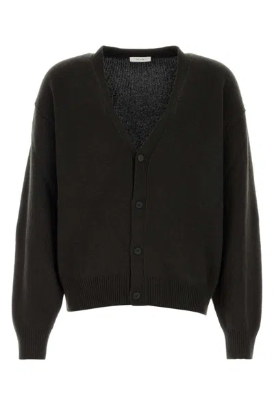 The Row Cashmere V-neck Sweater Long Sleeves In Brown