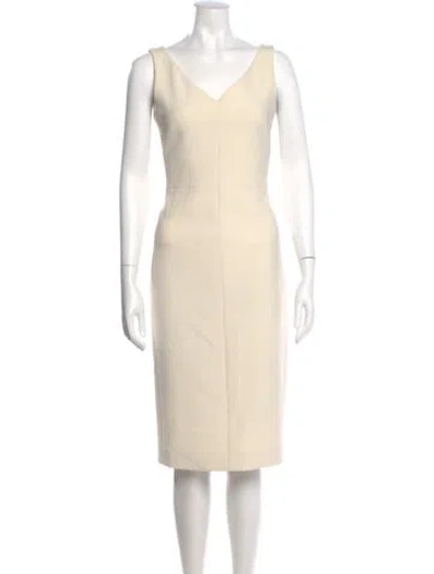 Pre-owned The Row Shizzie Midi Length Dress In Neutral