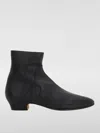 The Row Heritage Knurled Leather Ankle Boots In Schwarz