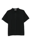 The Row Short-sleeve Buttoned Polo Shirt In Black