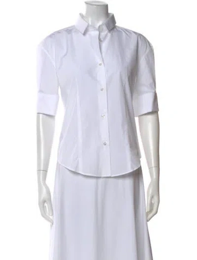 Pre-owned The Row Short Sleeve Button-up Top In White