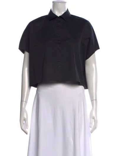 Pre-owned The Row Short Sleeve Crop Top In Black