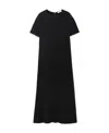 Shop The Row Short-sleeve Maxi Silk Dress In Black
