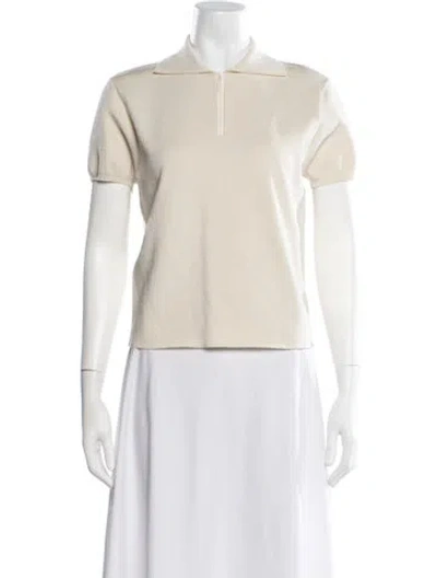 Pre-owned The Row Short Sleeve Polo In Neutral