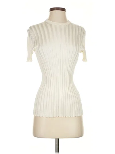 Pre-owned The Row Short Sleeve Top Ivory Turtleneck Tops In White