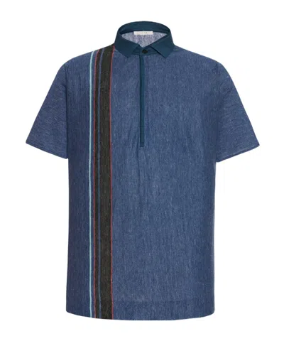 The Row Short-sleeved Polo Shirt In Blue