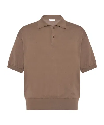 The Row Short-sleeved Polo Shirt In Brown