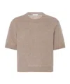 The Row Short-sleeved Sweater In Ancient Sand Color