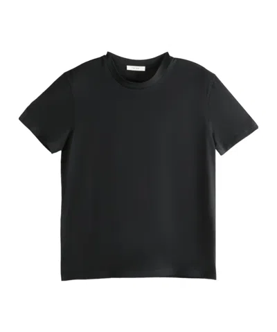 The Row Calibi Silk Blend Crew Neck T-shirt In Black