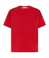 The Row Florie T-shirt With Red Center Detail In Red