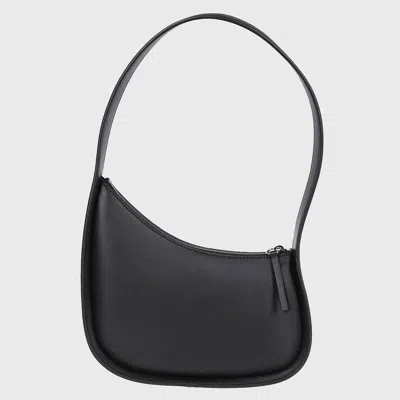 The Row Half Moon Tote Bag In Black Pld