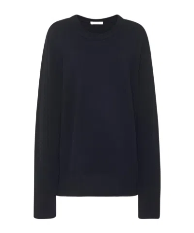 The Row Sibem Wool And Cashmere-blend Sweater In Blue
