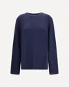 The Row Crew Neck Long Sleeve Sweater In Blue