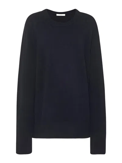 The Row Sibem Wool And Cashmere Top In Black