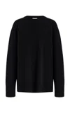 The Row Ophelia Wool-cashmere Sweater In Navy