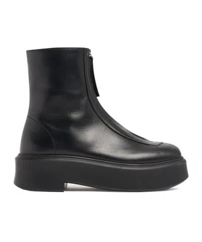 The Row Ankle Boots With Zip And Platform Sole In Black