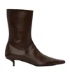 The Row Side Zipper Middle Boot In Black