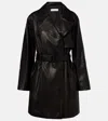 The Row Siempra Leather Coat In Black