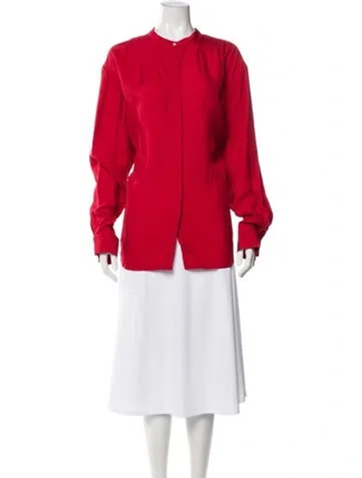 Pre-owned The Row Sienna Shirt Long Sleeve Blouse W/ Tags In Red