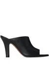 The Row 90mm Signum Heeled Leather Mules In Black