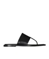 The Row Signum Leather Flat Sandals In Black