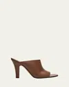 The Row Signum Leather Heeled Mules 90 In Brown