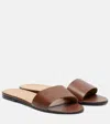 The Row Signum Flat Leather Slide Sandals