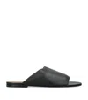 The Row Signum Calfskin Flat Slipper Sandals In Black