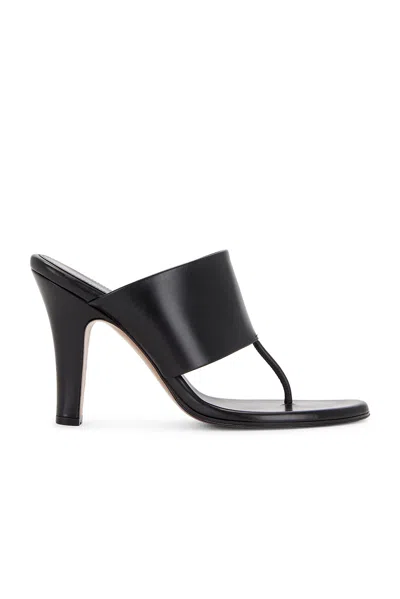 The Row Signum Leather Heeled Thong Sandals In Black