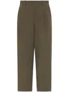 The Row Silas Cotton Pleated Pants In 绿色
