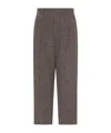 The Row Silas Pant In Silk, Linen, And Virgin Wool In Dark Brown
