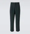 The Row Silas Wool Pleated Pants In Green
