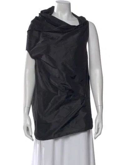 Pre-owned The Row Silk Asymmetrical Top W/ Tags In Black