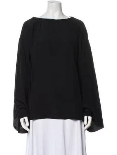 Pre-owned The Row Silk Bateau Neckline Blouse In Black