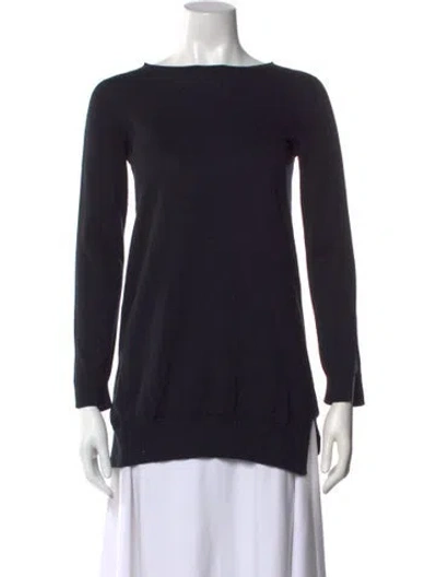Pre-owned The Row Silk Bateau Neckline Sweater In Black