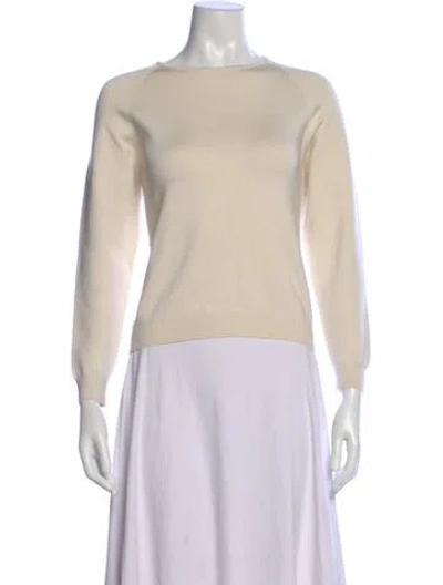 Pre-owned The Row Silk Bateau Neckline Top In Neutral